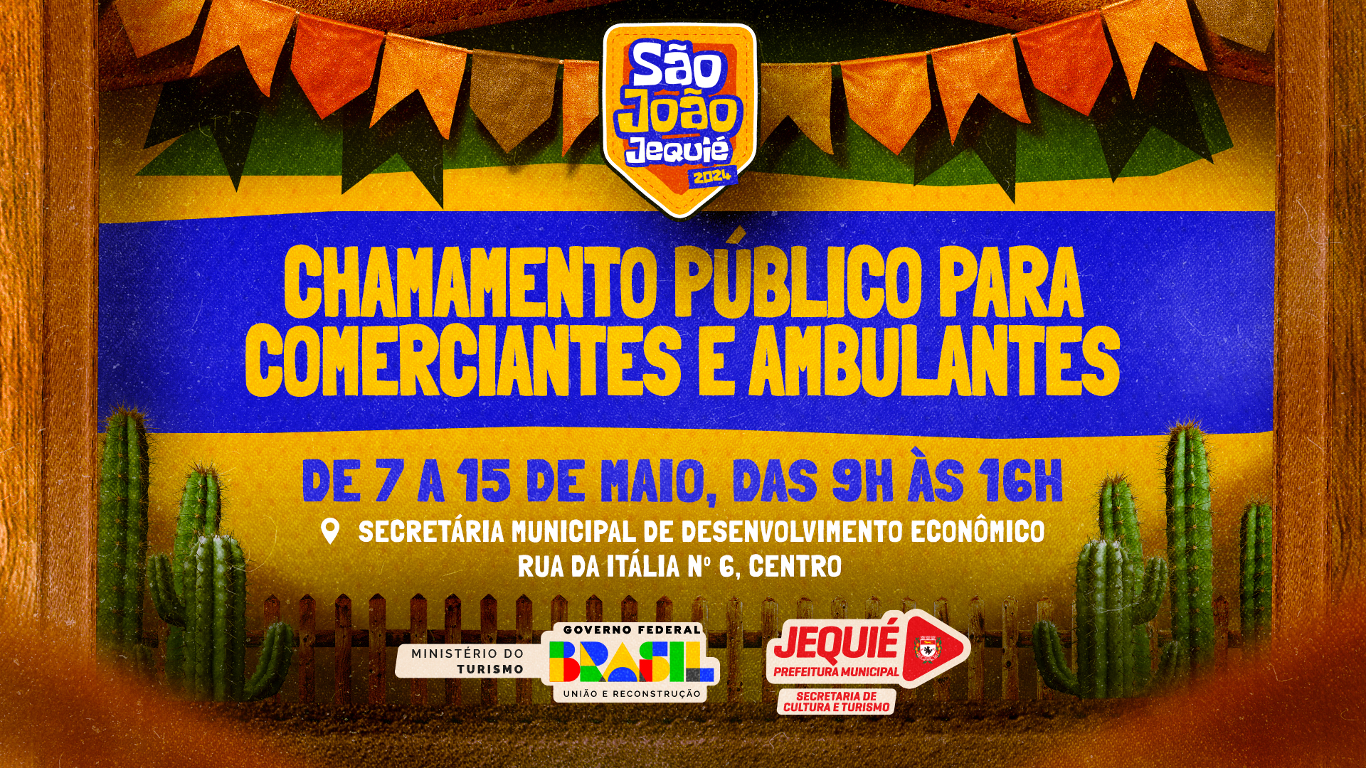 Prefeitura de Jequié divulga chamada pública para barraqueiros, food-trucks, isopor e ambulantes que queiram atuar no São João de Jequié
